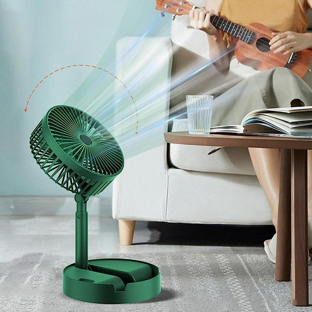 Telescopic Folding Fan, Mini Electric Desktop Fan
